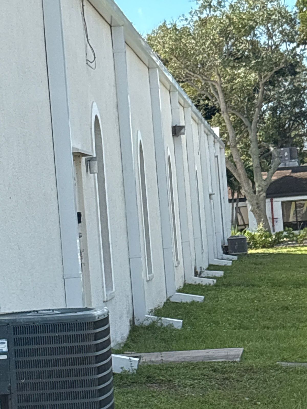 Downspouts, long elevation