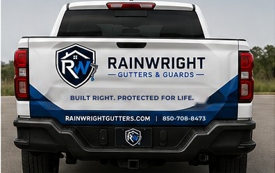RainWright truck tailgate with phone number